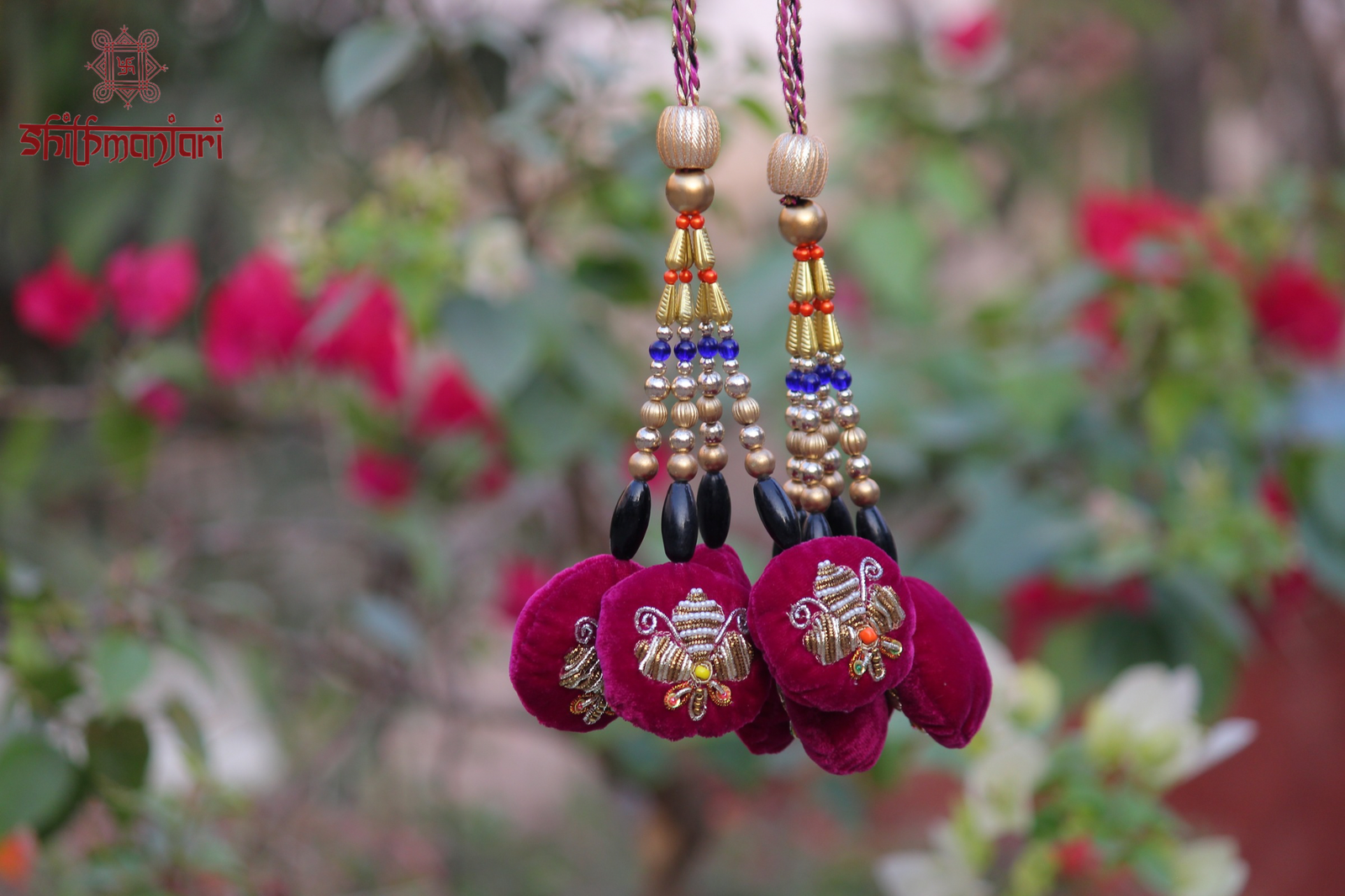 Gulnaar Shahi Latkan Set with Multicolor Beads & Zari Work (Premium Ethnic Accessory) - Image 2