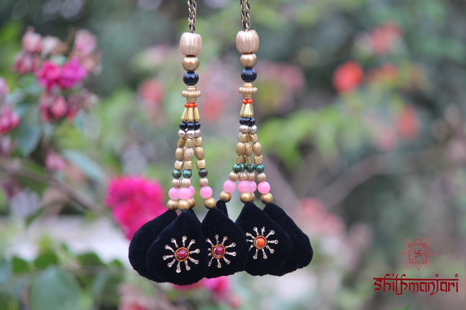 Surya Shakti Black Velvet Potli with Divine Sun Motif Embroidery (Luxury Ethnic Clutch) - Image 3