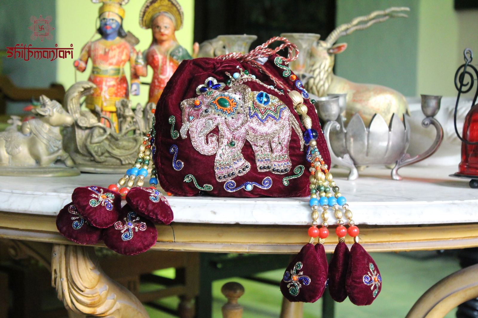 Gajraj Noor Heritage Potli with Royal Handcrafted Embroidery (Luxury Clutch)