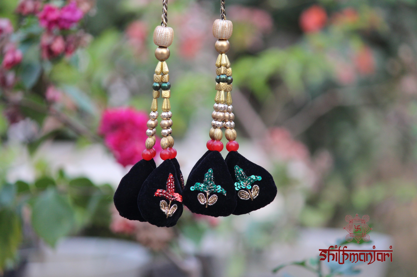 Premium Velvet Zardozi Embroidered Potli Bag with Beads & Sequin Work (Ethnic Designer Clutch) - Image 3