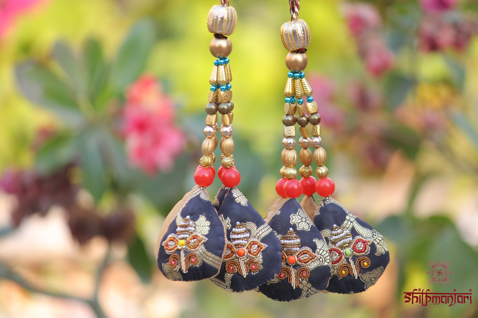 Luxury Banarasi Velvet Embroidered Potli Bag with Pearl & Stone Work (Designer Ethnic Clutch) - Image 2